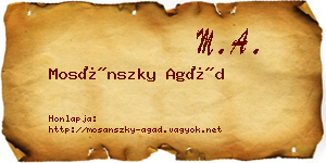 Mosánszky Agád névjegykártya